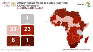 Coronavirus: African Union Member States reporting COVID-19 cases as of 20 March 2021