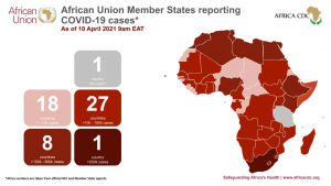 Coronavirus: African Union Member States reporting COVID-19 cases as of 10 April 2021