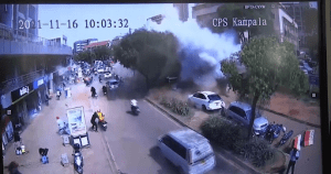 A tragic explosion has occurred in the central business district of Kampala, Uganda. It was near the entrance to parliament and the central police station. 3 people have died and 33 have been injured in the explosion. "Two suicide bombers were clearly captured (by security cameras) who were on two motorcycles.